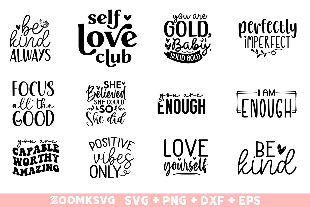 Inspirational Quotes SVG Bundle, an Illustration by ZoomkSVG (Photo 3 of 7)