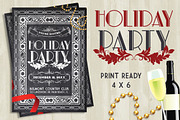 Retro Holiday Party Chalk Flyer, a Flyer Template by SkyvaraSupply (Thumbnail 1 of 4)