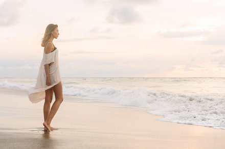 Young beautiful girl at the seaside stock photo containing sea and vacation