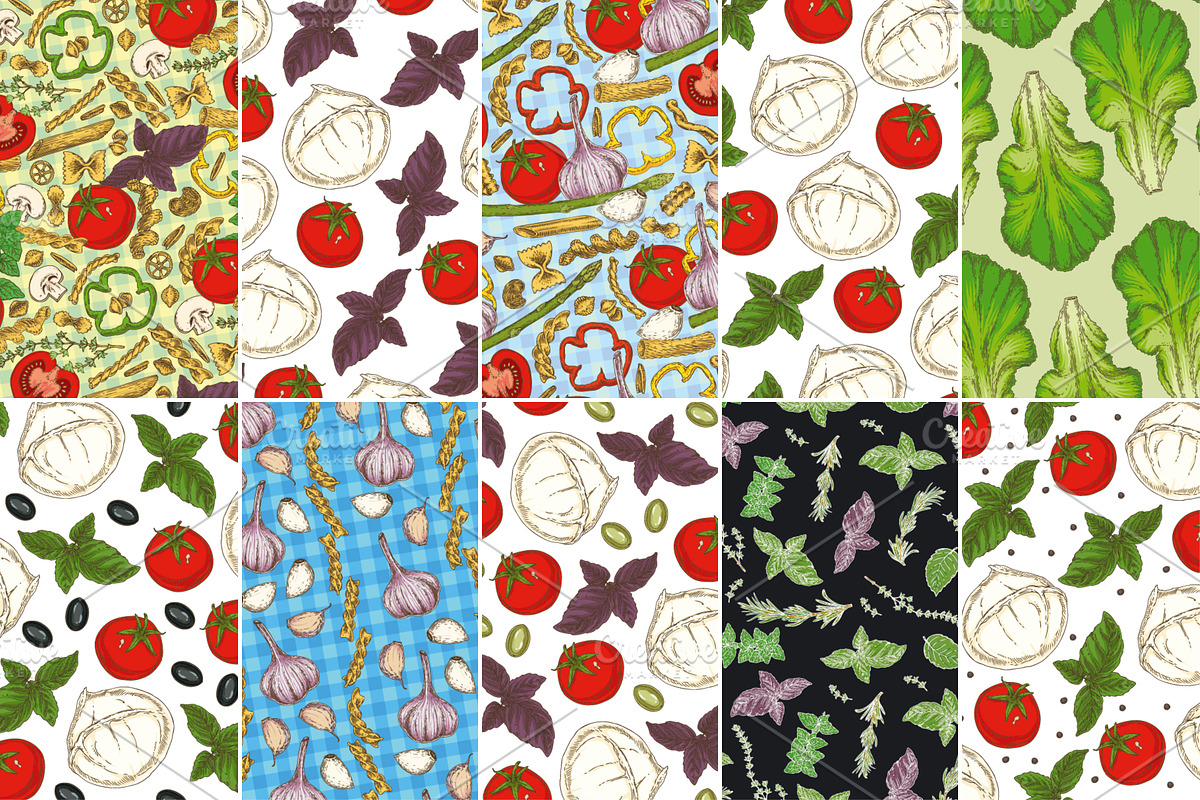 Food Seamless Patterns Collection, a Pattern Graphic by DeepFuze (Photo 5 of 8)
