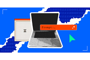 Trendy halftone collage showcasing, a Technology Illustration by art PVP - market