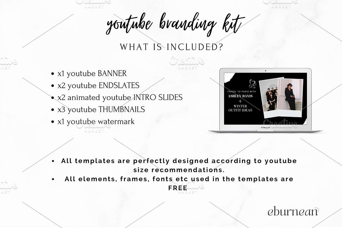 Black Canva YouTube Branding Kit, a Social Media Template by Studio Eburnean (Photo 5 of 6)