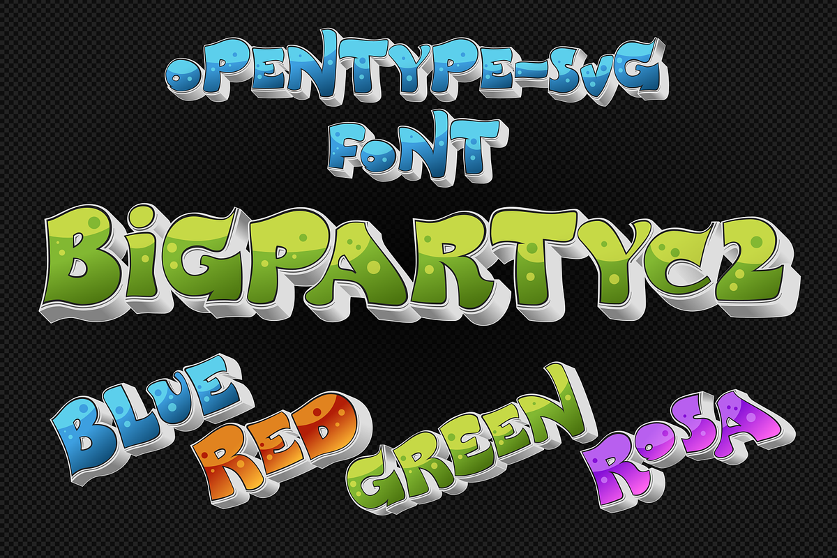 BigPartyC2, a Font by glukfonts (Photo 3 of 9)