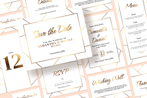 Gold Wedding Invitation Suite