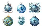 Watercolor Blue Baubles Clipart PNG, an Illustration by SinaCreation (Thumbnail 3 of 7)