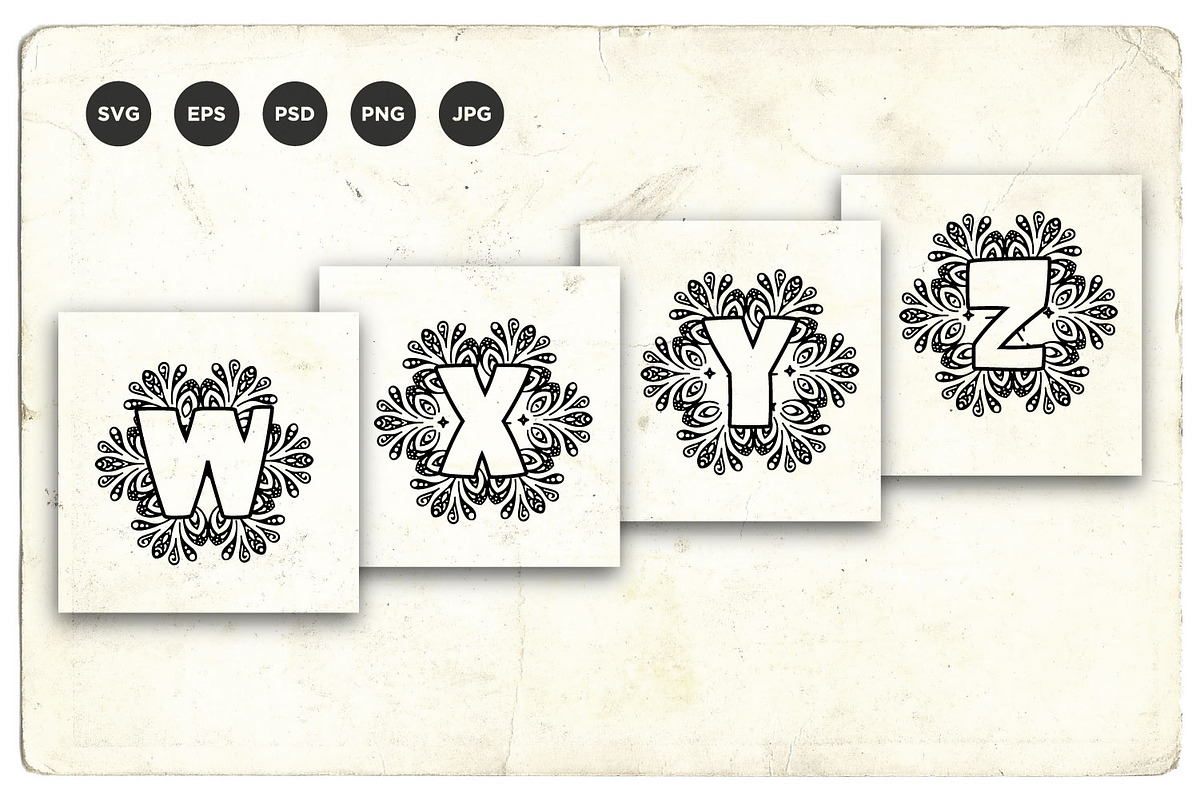 Initial Alphabet mandala monogram, a Branding & Logo Template by vectorartificer (Photo 3 of 6)