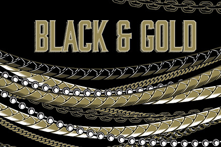 Black & Gold - Art Brush Pattern