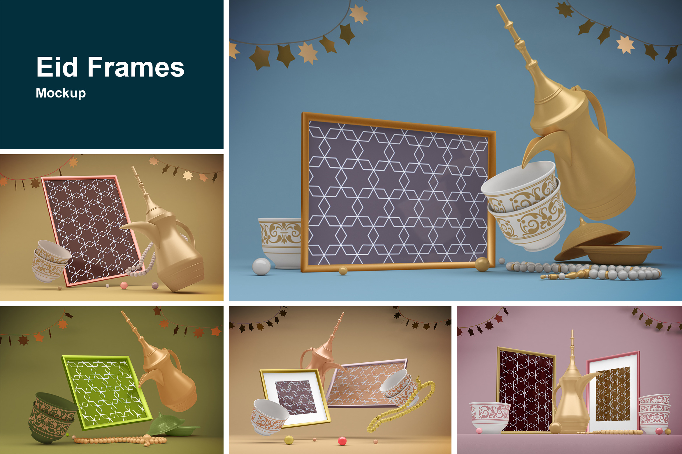 Eid Frames Mockup, a Print Template by Qaleb Studio
