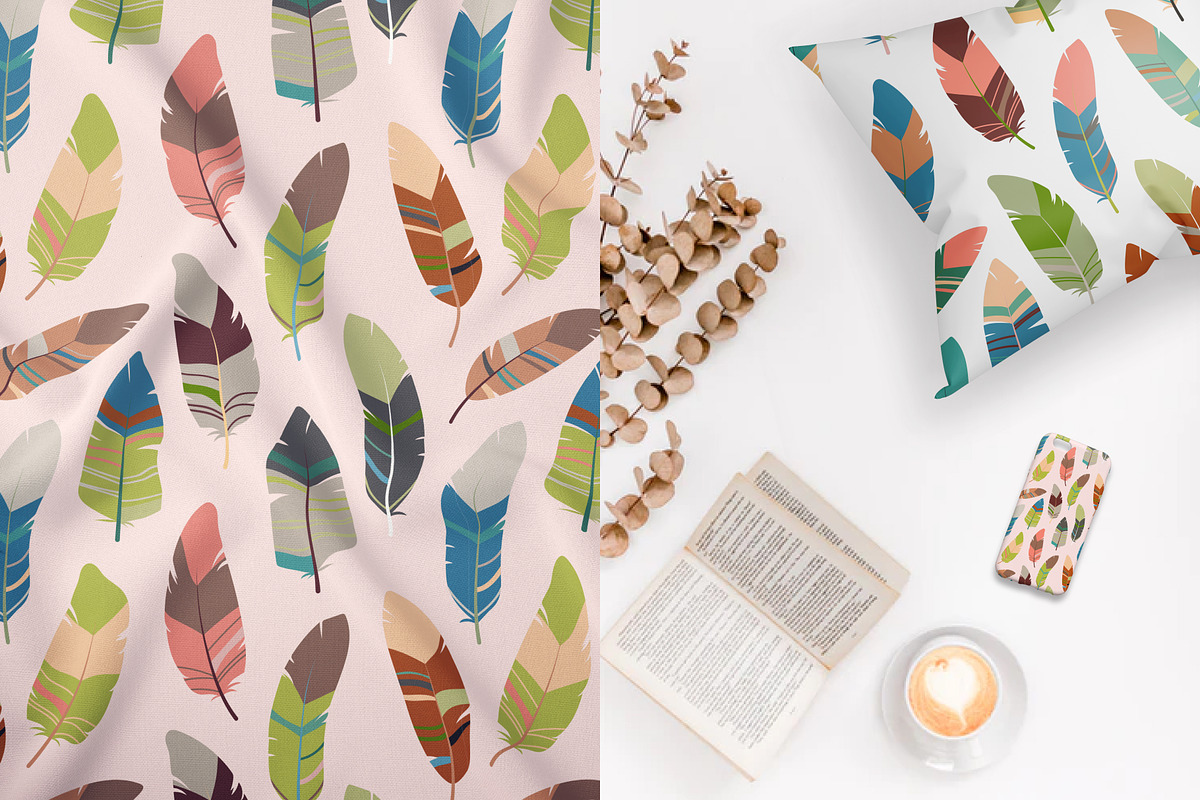 Feathers. Patterns, a Pattern Graphic by helgascandinavus (Photo 5 of 6)