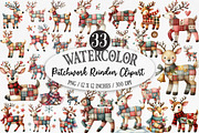 Whimsical Patchwork Reindeer Clipart, an Illustration by Designking (Thumbnail 1 of 5)