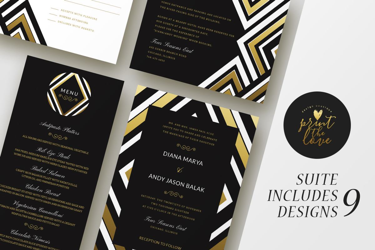 Wedding Invitation Suite - Diana, an Invitation Template by Print The Love Boutique (Photo 3 of 4)
