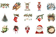 Christmas Winter Watercolor Clipart, an Illustration by Designworld (Thumbnail 2 of 6)