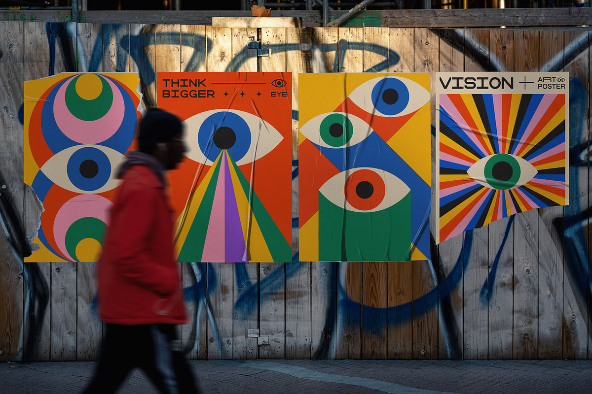 100 VISION EYE VECTOR POSTERS SET, a Texture Graphic by craftlove (Photo 6 of 8)
