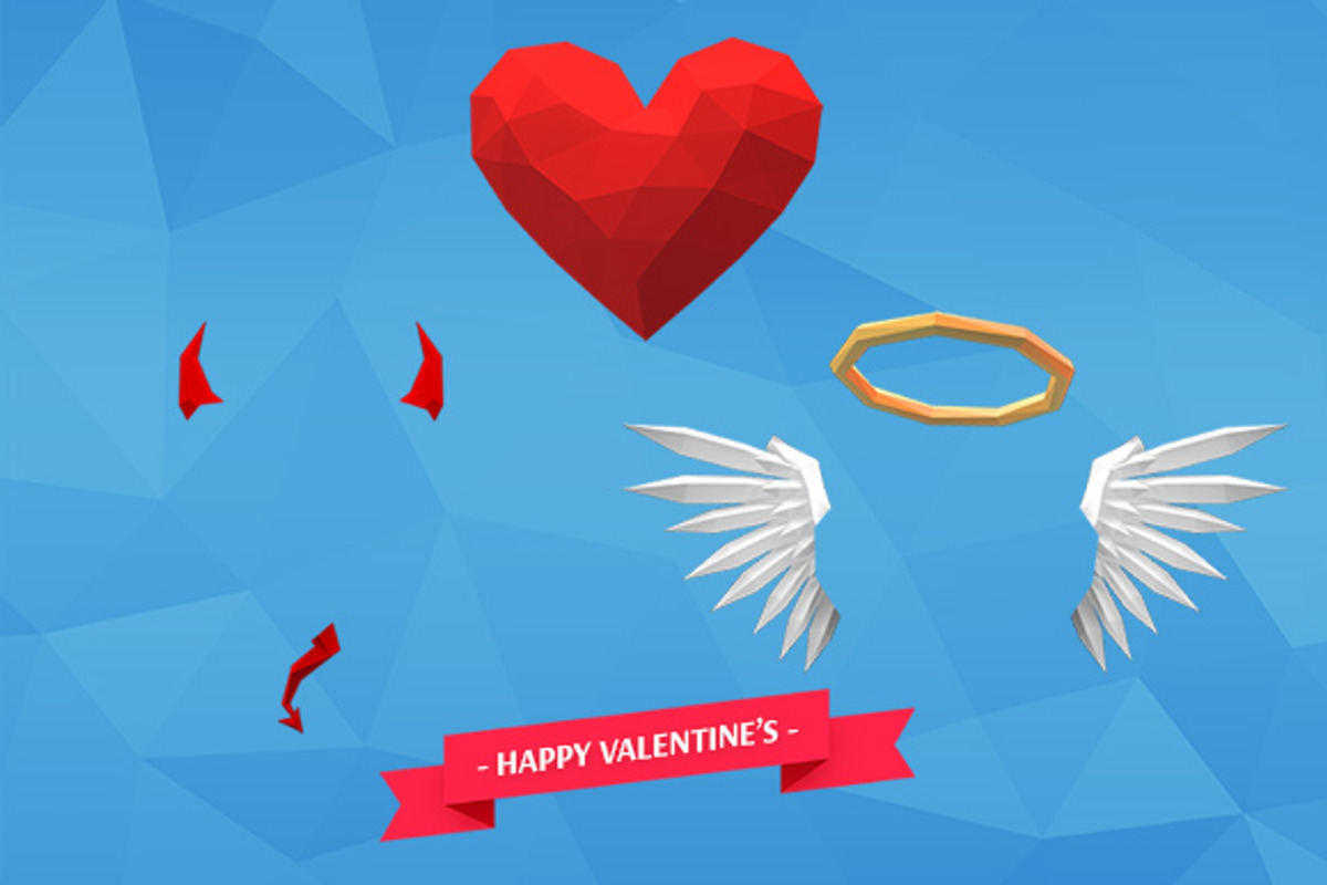 Low Poly Saint Devil Heart, an Illustration by Toocha design (Photo 3 of 5)
