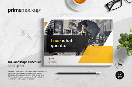 Landscape Brochure Magazine Mockup