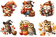 Watercolor Autumn Owl Clipart Bundle, a Seasonal Illustration by DreamArtGraphic (Thumbnail 2 of 4)