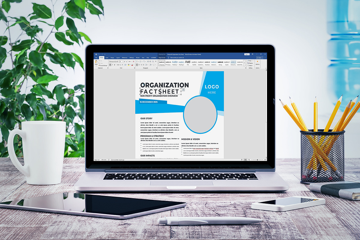 Nonprofit Organization Fact Sheet, a Flyer Template by obayes (Photo 3 of 3)