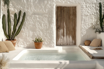 Serene Minimal Mediterranean Outdoor, an Architecture Photo by Virgo Studio