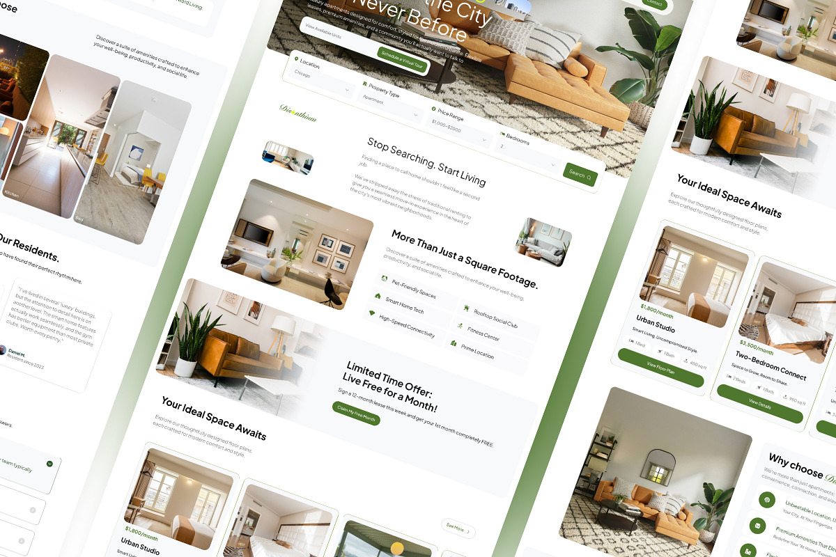 Modern Apartment Rental UI Template, a Landing Page Template by Font Kingdom (Photo 5 of 5)