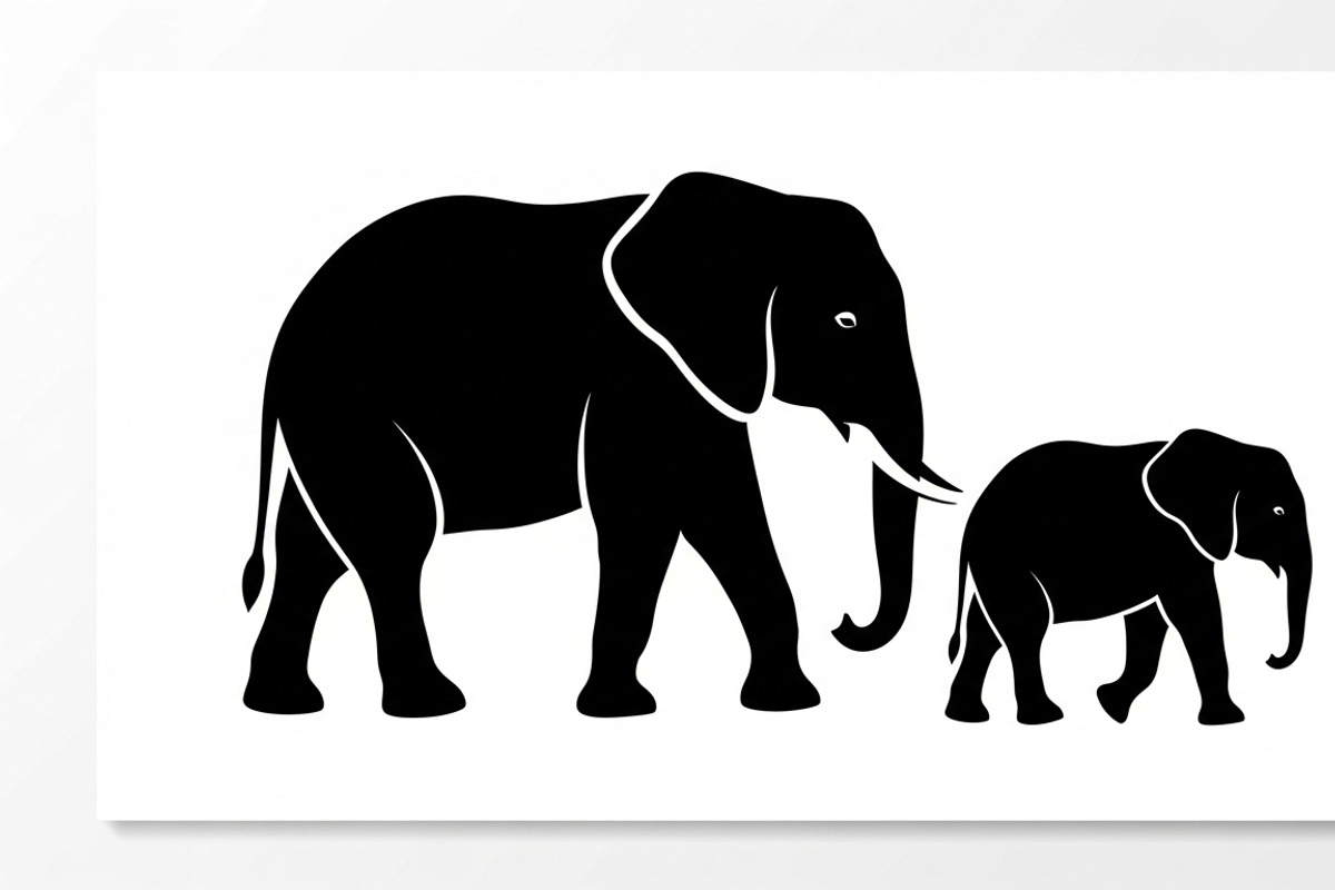 elephant family silhouette design, an Illustration by Amazin_art (Photo 44 of 51)
