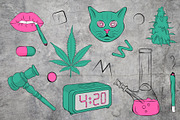 Vector cannabis set of patterns, a Pattern Graphic by lenavetka87 (Thumbnail 3 of 4)