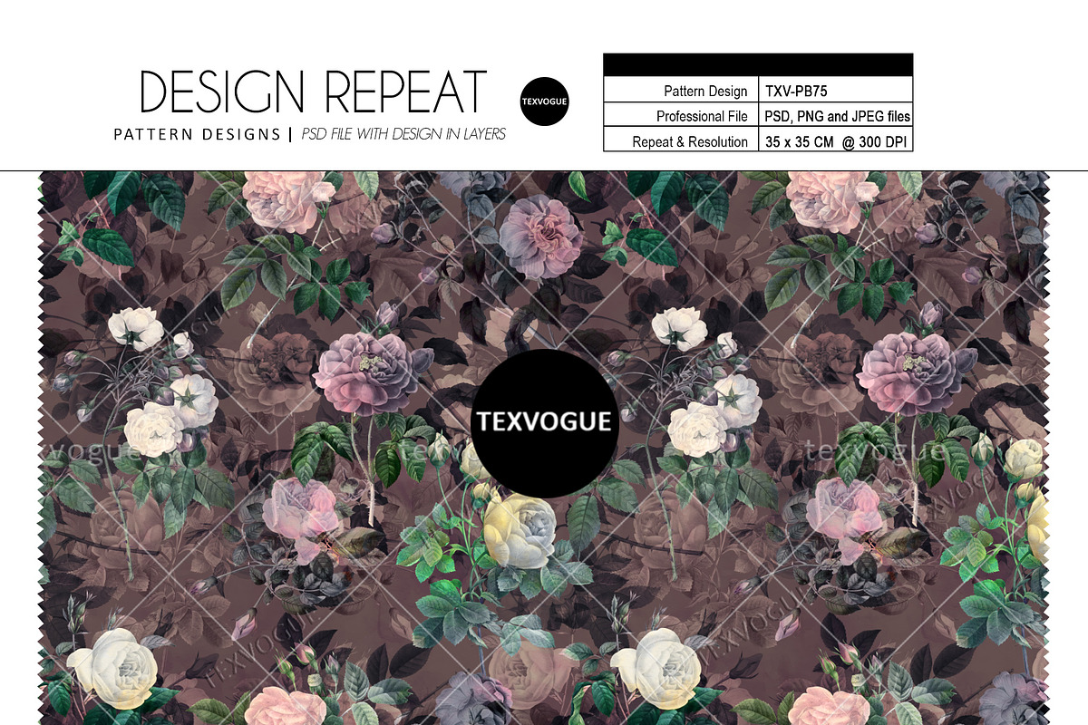 Rose Flowers - Seamless Patterns, a Pattern Graphic by texvogue (Photo 2 of 11)