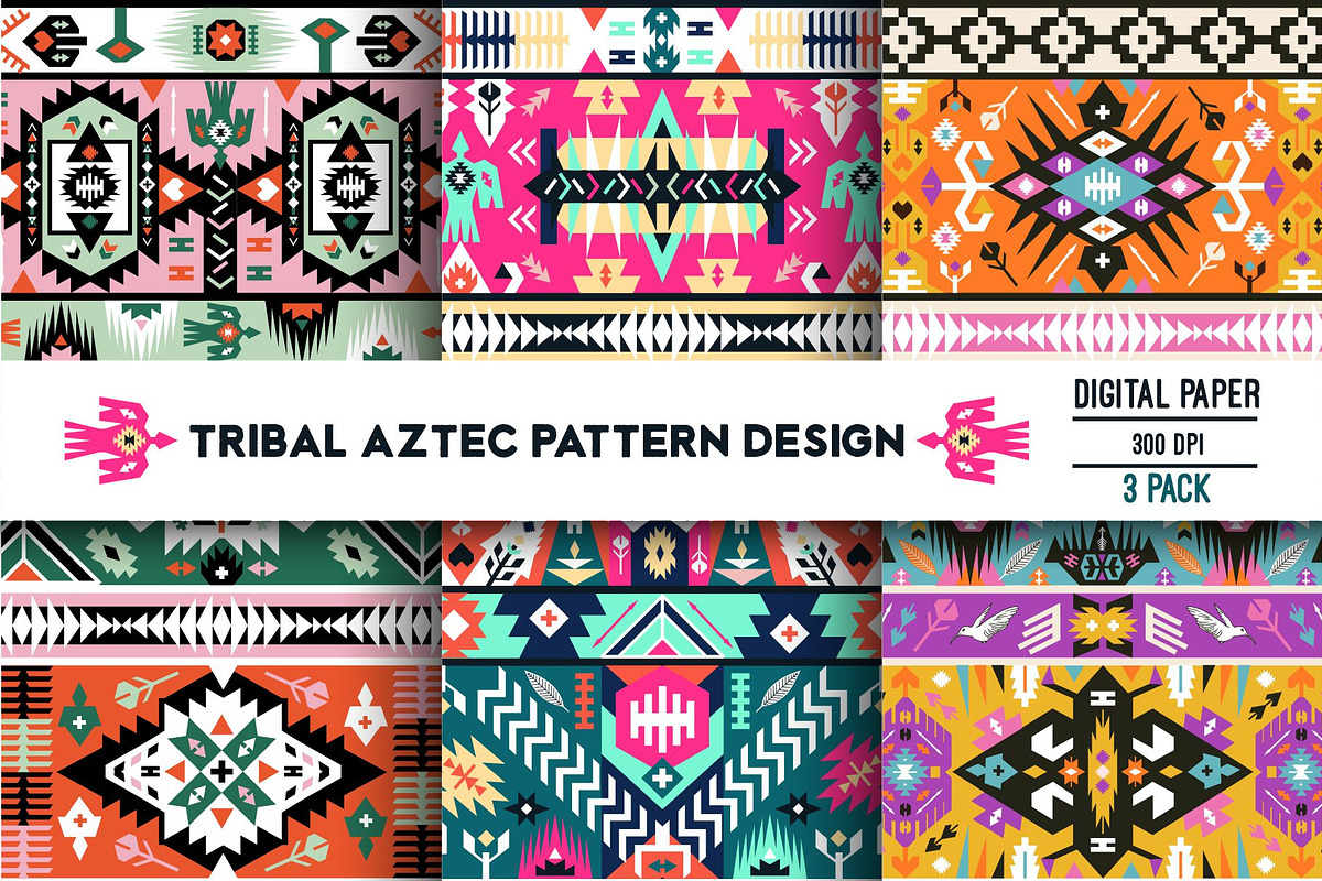 Geometric Boho Aztec Patterns, a Pattern Graphic by tomuato (Photo 1 of 4)