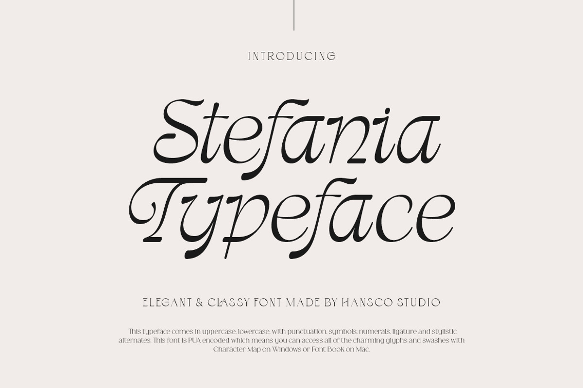 Stefania Font - Classy Font!, a Serif Font by HansCo Studio (Photo 1 of 10)