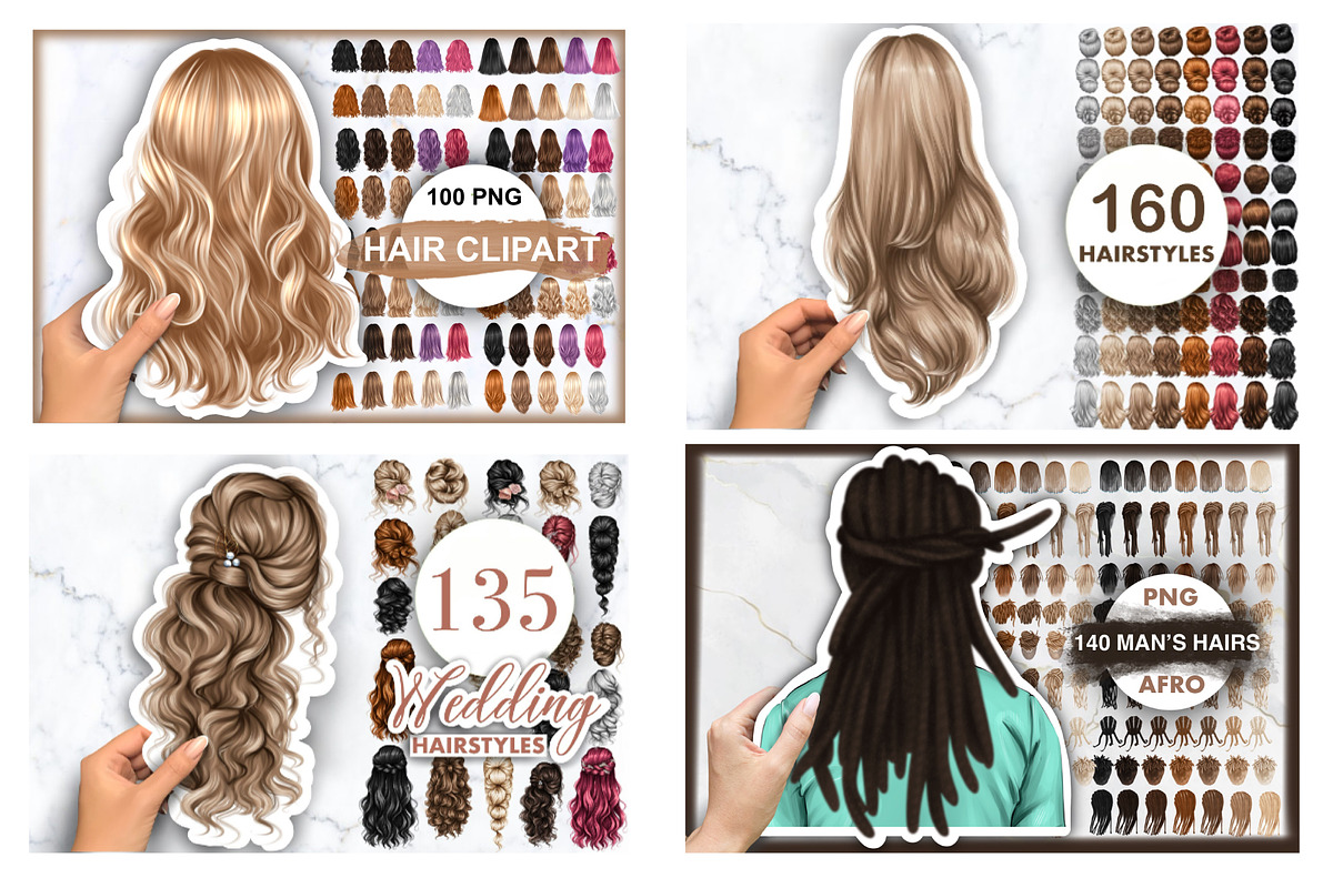 Large bundle with hair 1000+, a Person Illustration by Elenbushe (Photo 3 of 14)