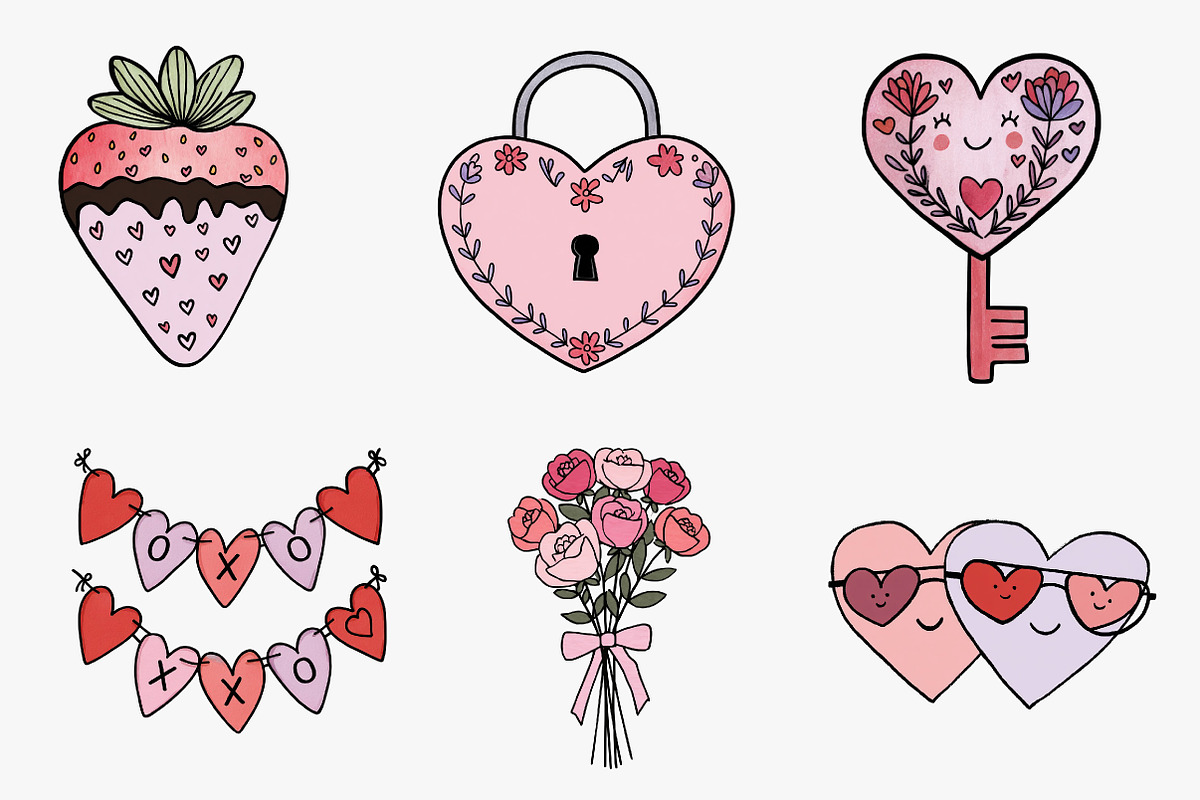 Cute Valentine Clipart, an Illustration by CreationArt (Photo 6 of 7)