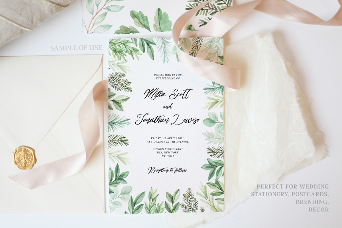 Elegant eucalyptus & fir branches, a Decorative Illustration by Kate Macate (Photo 5 of 6)
