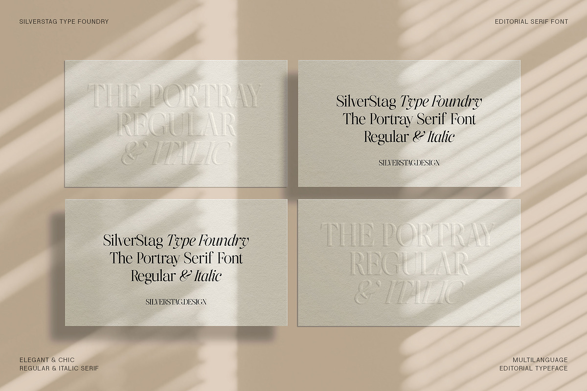 The Portray - Elegant Serif Typeface, a Serif Font by SilverStag Type ...