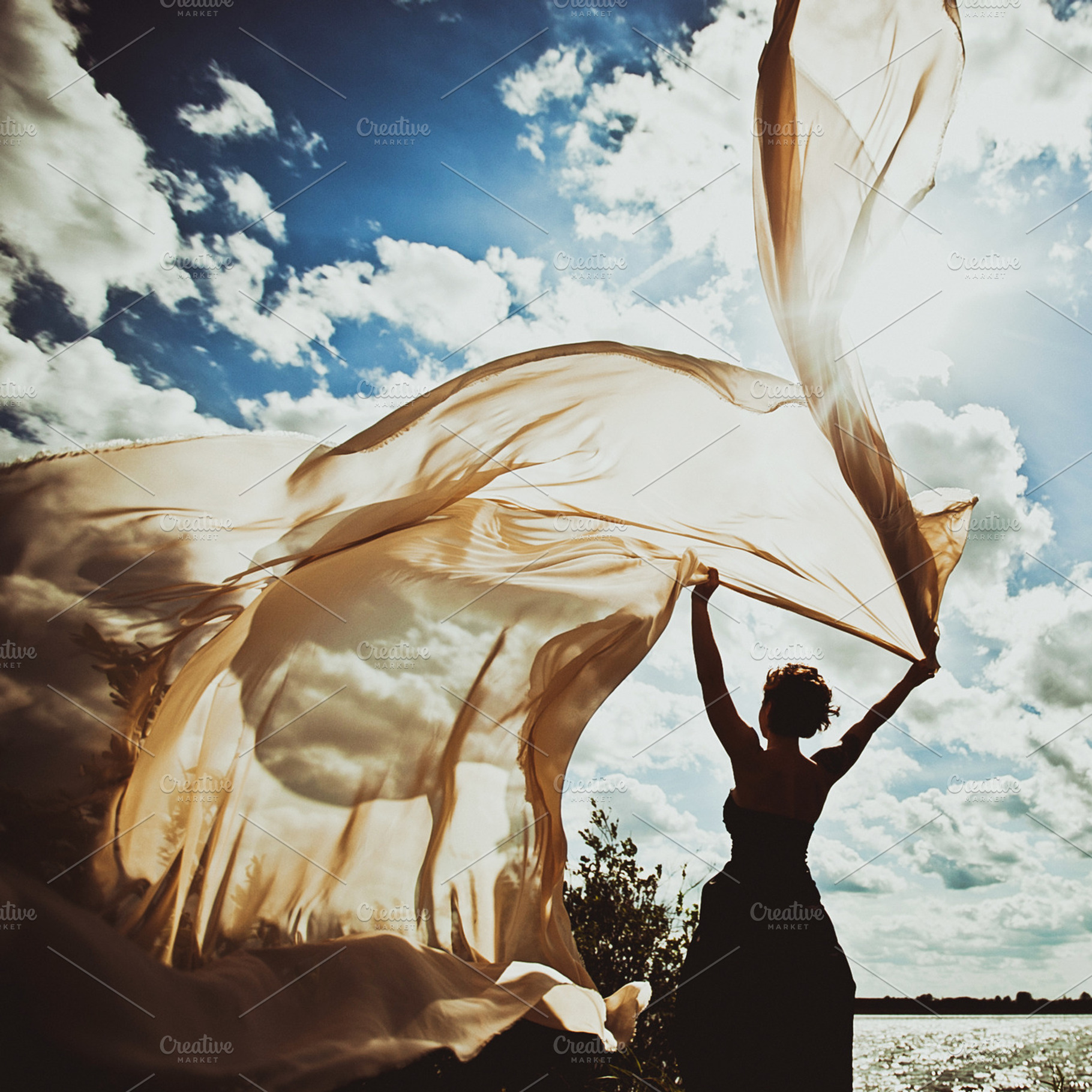 People containing wind, beautiful, and female, a Person Photo by kosmopolya