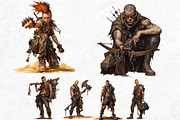 Wasteland Punk Character Clipart Set, a Decorative Illustration by ThatsDesignArt (Thumbnail 7 of 10)
