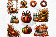 Rustic Harvest Fall clipart set, a Seasonal Illustration by ThatsDesignArt (Thumbnail 7 of 10)