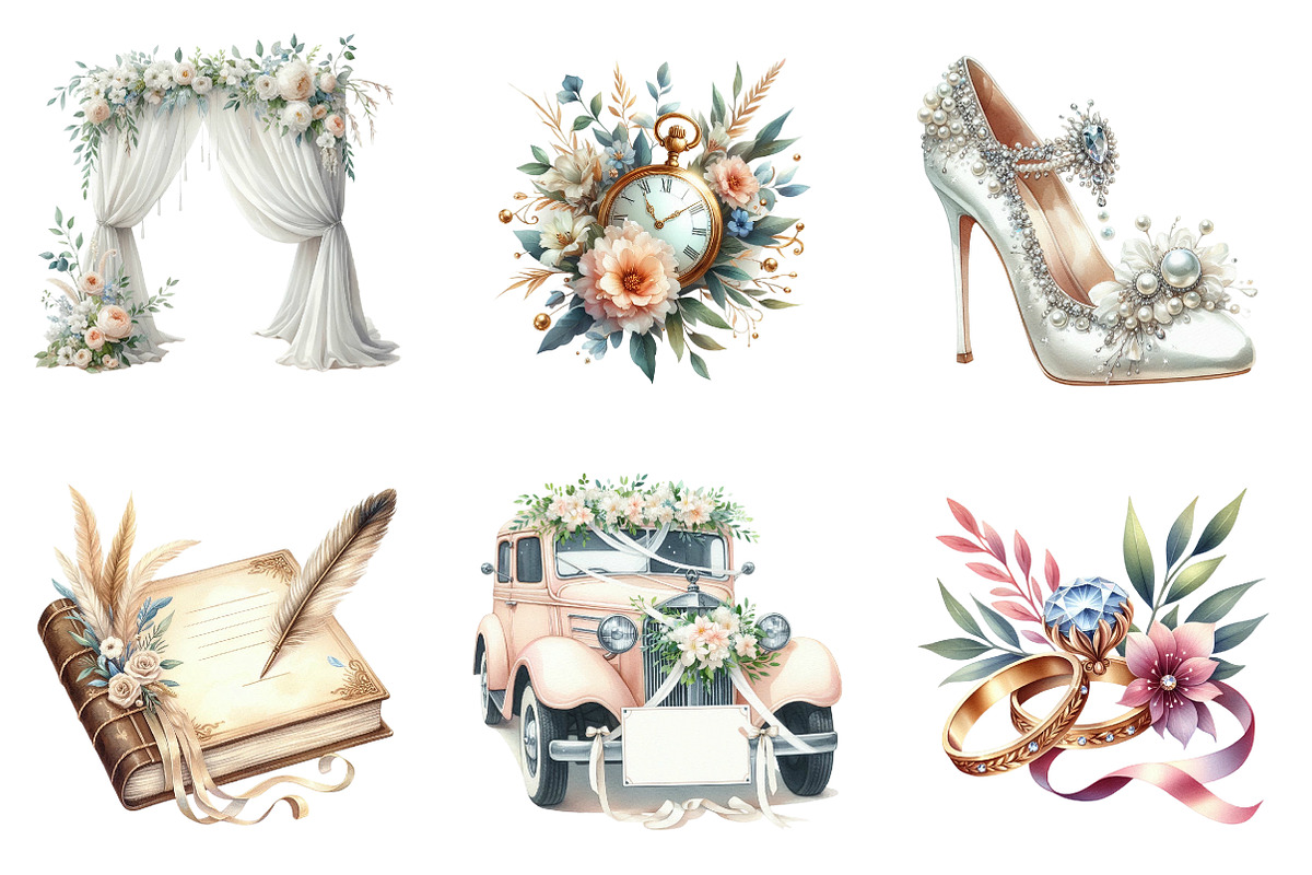 White Wedding, Wedding Timeline, a Seasonal Illustration by DreamArtGraphic (Photo 2 of 4)