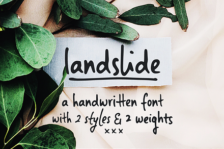Landslide handwritten sans font, a Script Font by Ana's Fonts