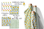 Wildflowers, stripes, checks bandle, a Pattern Graphic by Oksana Dovhopol Art (Thumbnail 4 of 23)