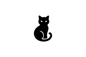 Black Cat Silhouette Vector Feline, an Animal Illustration by Vectorium Studio