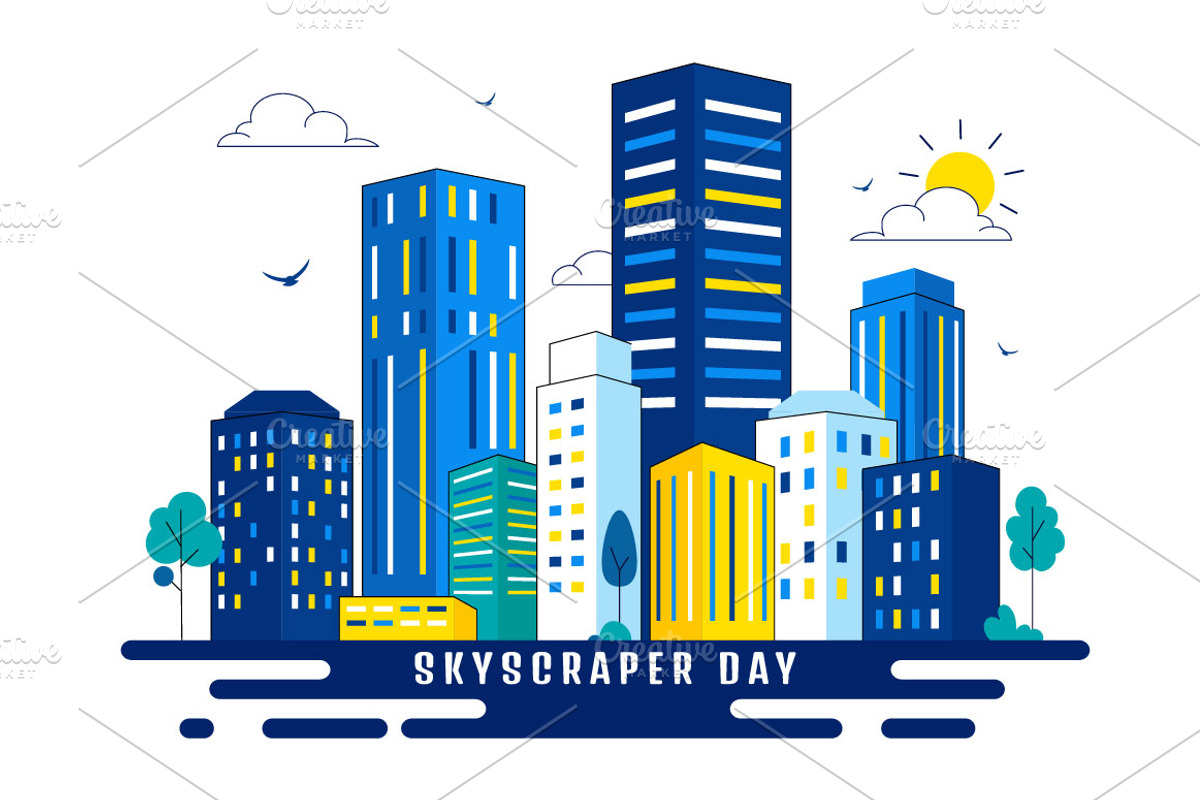 10 Skyscraper Day Illustration, an Object Illustration by denayunebgt (Photo 4 of 4)