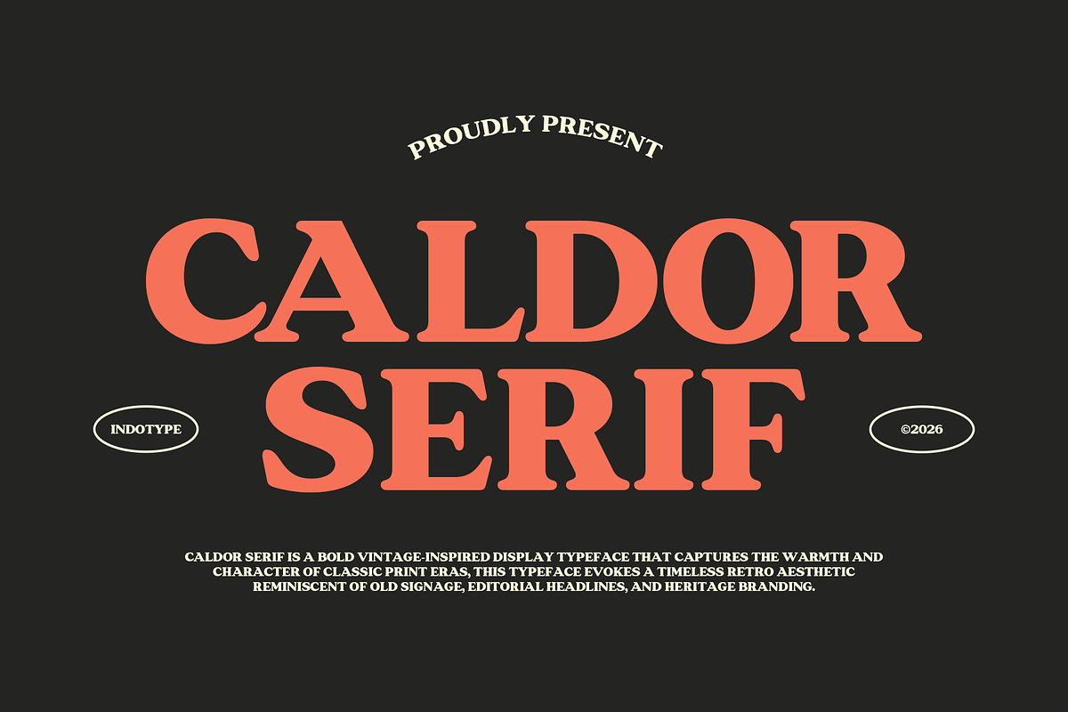 Caldor - Retro Serif Font, a Serif Font by Indotype Foundry (Photo 1 of 10)