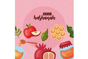 rosh hashanah lettering poster, an Object Illustration by studiogstock