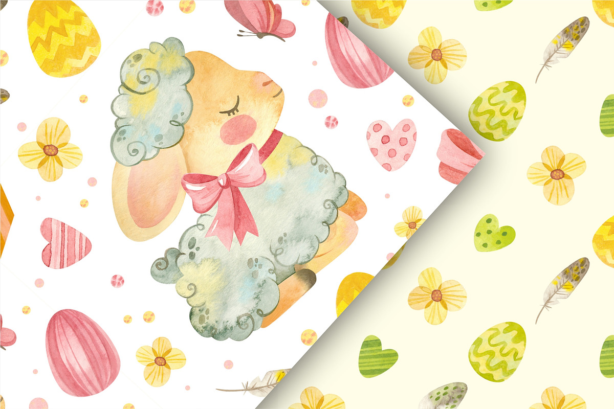 Easter Seamless Pattern, Cute Sheep, a Pattern Graphic by Valin Malin (Photo 4 of 8)