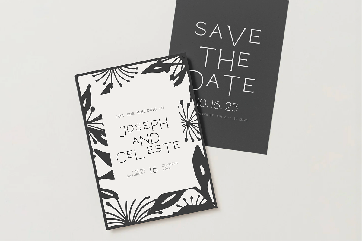 Floral Invitation Canva Template, an Invitation Template by LePosey Studio (Photo 5 of 6)