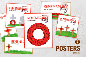 Remembrance Day. Vector set