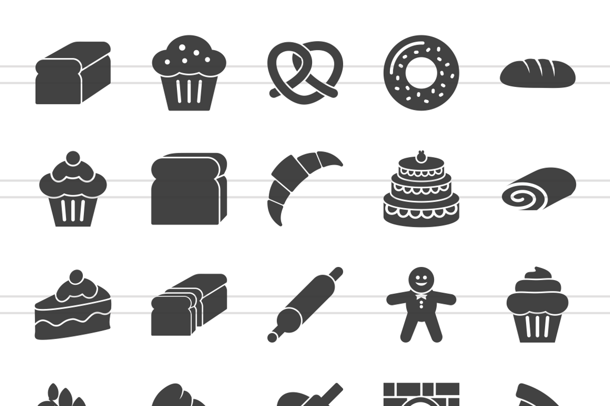 50 Bakery Glyph Icons preview 2