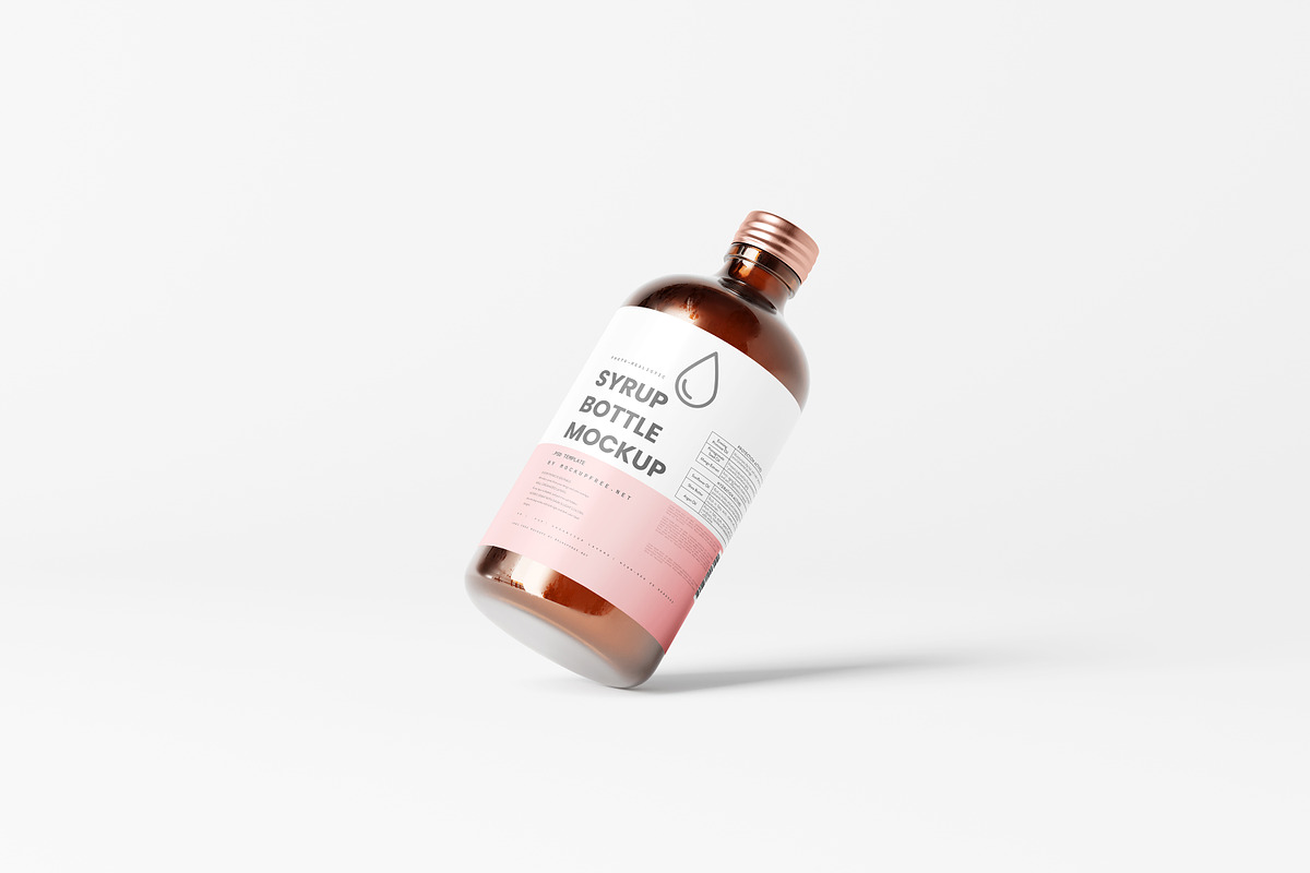Syrup Bottle and Box Mockups, a Packaging Mockup by MockupFree.Net (Photo 9 of 12)