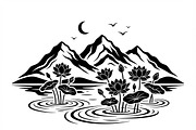 60 Lotus Mountain Harmony Silhouette, an Empty State Illustration by Amazin_art (Thumbnail 11 of 31)
