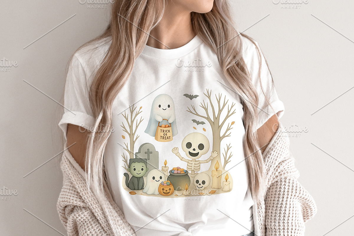 Cute Halloween Clipart PNG Set., a Decorative Illustration by kaisorn (Photo 8 of 9)