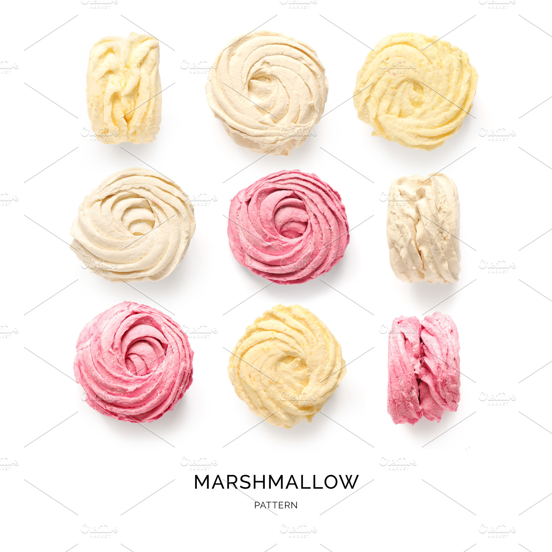 Meringues containing vanilla, top view, and conceptual, a Food & Drink Photo by StudioPhoto